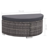 8 Piece Garden Lounge Set with Cushions Poly Rattan Grey - Extra Image