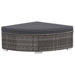 6 Piece Garden Lounge Set with Cushions Poly Rattan Grey