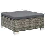 10 Piece Garden Lounge Set with Cushions Poly Rattan Grey - Top-Down View