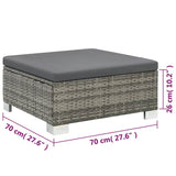 10 Piece Garden Lounge Set with Cushions Poly Rattan Grey - Extra Image
