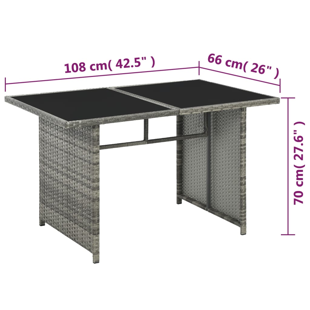 10 Piece Garden Lounge Set with Cushions Poly Rattan Grey