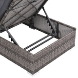 3 Piece Garden Lounge Set with Cushions Poly Rattan Grey - 45-Degree Angle