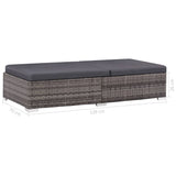 3 Piece Garden Lounge Set with Cushions Poly Rattan Grey
