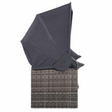 7 Piece Garden Lounge Set with Cushions Poly Rattan Grey - 45-Degree Angle