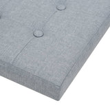 Folding Storage Stool Light Grey Faux Linen - Rear View
