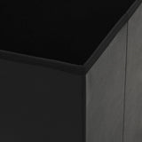 Folding Storage Stool Black Faux Leather