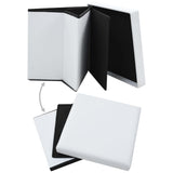 Folding Storage Stool White Faux Leather - Front View