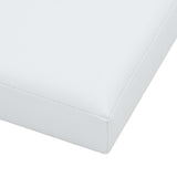 Folding Storage Stool White Faux Leather