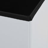 Folding Storage Stool White Faux Leather - Close-Up Angle