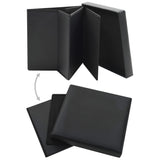 Folding Storage Stools 2 pcs Black Faux Leather - Side View