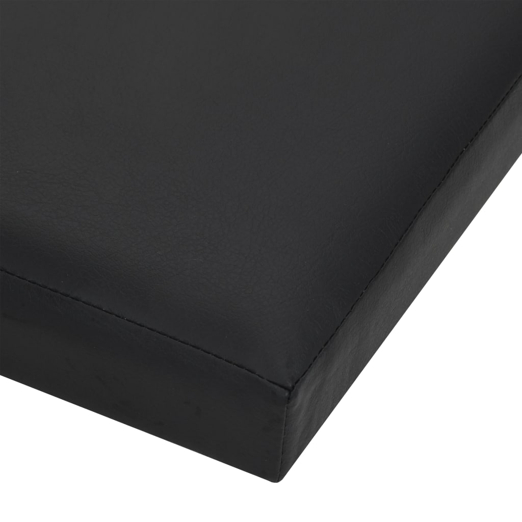 Folding Storage Stools 2 pcs Black Faux Leather