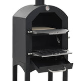 Charcoal Fired Outdoor Pizza Oven with Fireclay Stone - Top-Down View