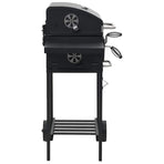 Charcoal-Fueled BBQ Grill with Bottom Shelf Black
