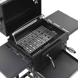 Charcoal-Fueled BBQ Grill with Bottom Shelf Black - Close-Up Angle