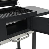 Charcoal-Fueled BBQ Grill with Bottom Shelf Black - Low Angle