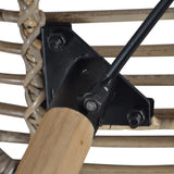 Dining Chairs 2 pcs Brown Natural Rattan - Rear View