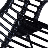 Dining Chairs 2 pcs Black Natural Rattan - 45-Degree Angle