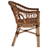 Outdoor Chair Natural Rattan Brown - Side View