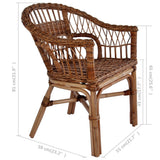 Outdoor Chair Natural Rattan Brown - Low Angle