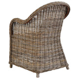 Outdoor Chairs 2 pcs with Cushions Natural Rattan - 45-Degree Angle