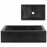 Sink 45x30x12 cm Marble High Gloss Black - Front View