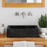 Sink 45x30x12 cm Marble High Gloss Black - Side View