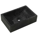 Sink 45x30x12 cm Marble High Gloss Black - Top-Down View