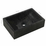Sink 45x30x12 cm Marble High Gloss Black - Extra Image
