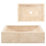 Sink 45x30x12 cm Marble High Gloss Cream - Front View