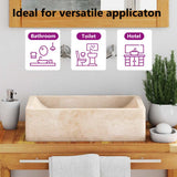 Sink 45x30x12 cm Marble High Gloss Cream - Low Angle