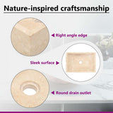 Sink 45x30x12 cm Marble High Gloss Cream - Extra Image