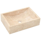 Sink 45x30x12 cm Marble High Gloss Cream - Top-Down View