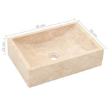 Sink 45x30x12 cm Marble High Gloss Cream - Extra Image