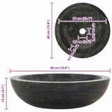 Sink 40x12 cm Marble Black - Extra Image