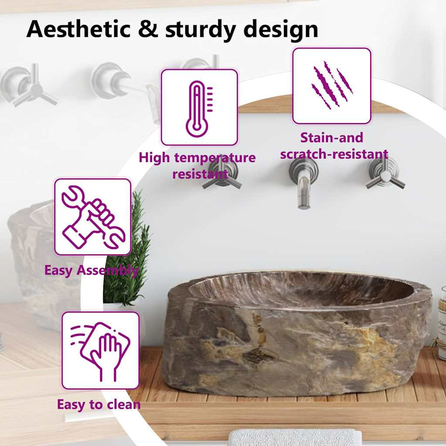 Sink 45x35x15 cm Fossil Stone Cream