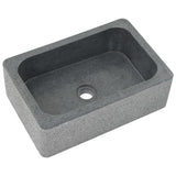 Sink 45x30x15 cm Riverstone Black - Front View