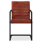 Dining Chairs 4 pcs Brown Real Leather