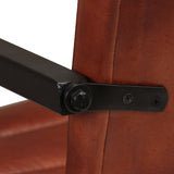 Dining Chairs 6 pcs Brown Real Leather