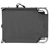 Folding Sun Lounger with Canopy Steel Grey