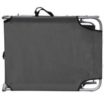 Folding Sun Lounger with Canopy Steel Grey
