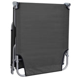 Foldable Sunlounger with Adjustable Backrest Grey - Top-Down View