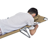 Foldable Sunlounger with Head Cushion Adjustable Backrest Taupe - 45-Degree Angle
