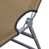 Foldable Sunlounger with Head Cushion Adjustable Backrest Taupe - Rear View