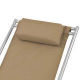 Reclining Deck Chairs 2 pcs Steel Taupe