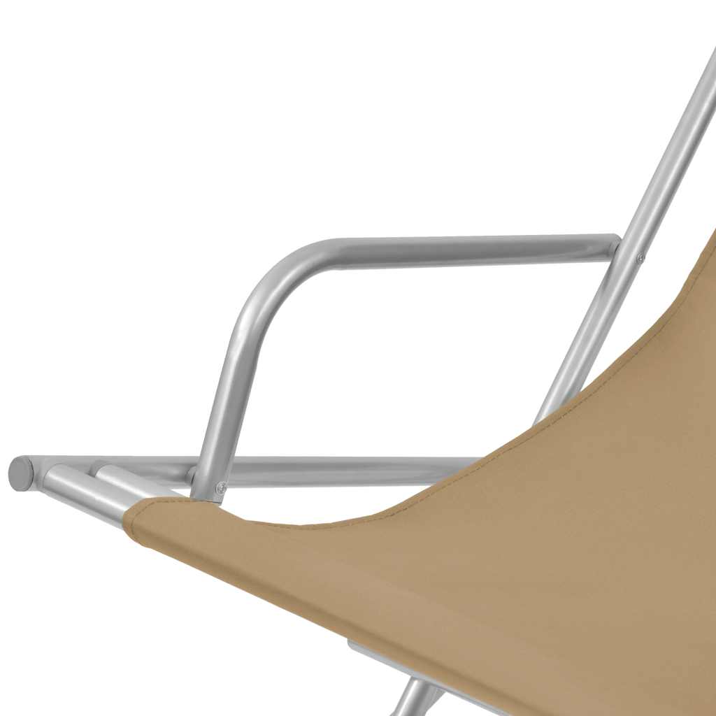Reclining Deck Chairs 2 pcs Steel Taupe