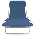Folding Sun Loungers 2 pcs Steel and Fabric Blue