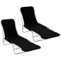 Folding Sun Loungers 2 pcs Steel and Fabric Black