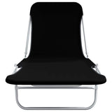 Folding Sun Loungers 2 pcs Steel and Fabric Black
