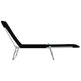 Folding Sun Loungers 2 pcs Steel and Fabric Black