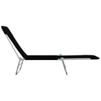 Folding Sun Loungers 2 pcs Steel and Fabric Black